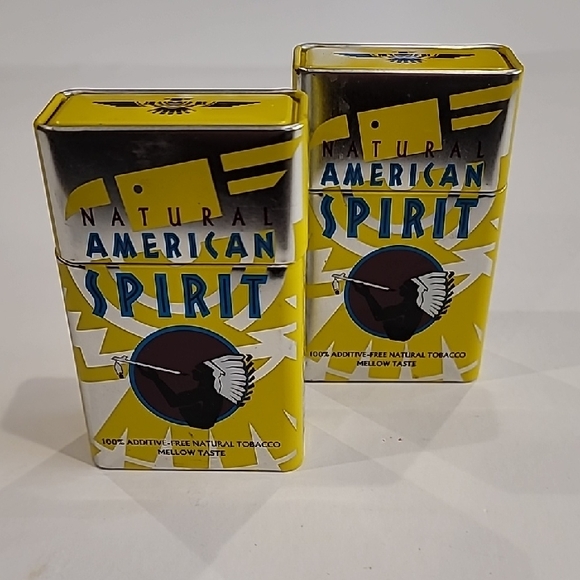 American Spirit Other - Vintage American Spirit Collectible Cigarette Tin Pack Yellow Silver  OS